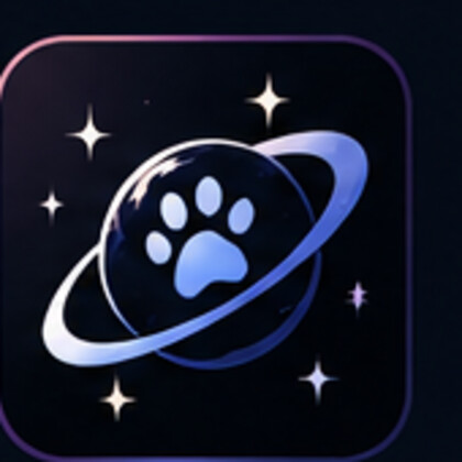 Kattenpoot in een baan rond een planeet